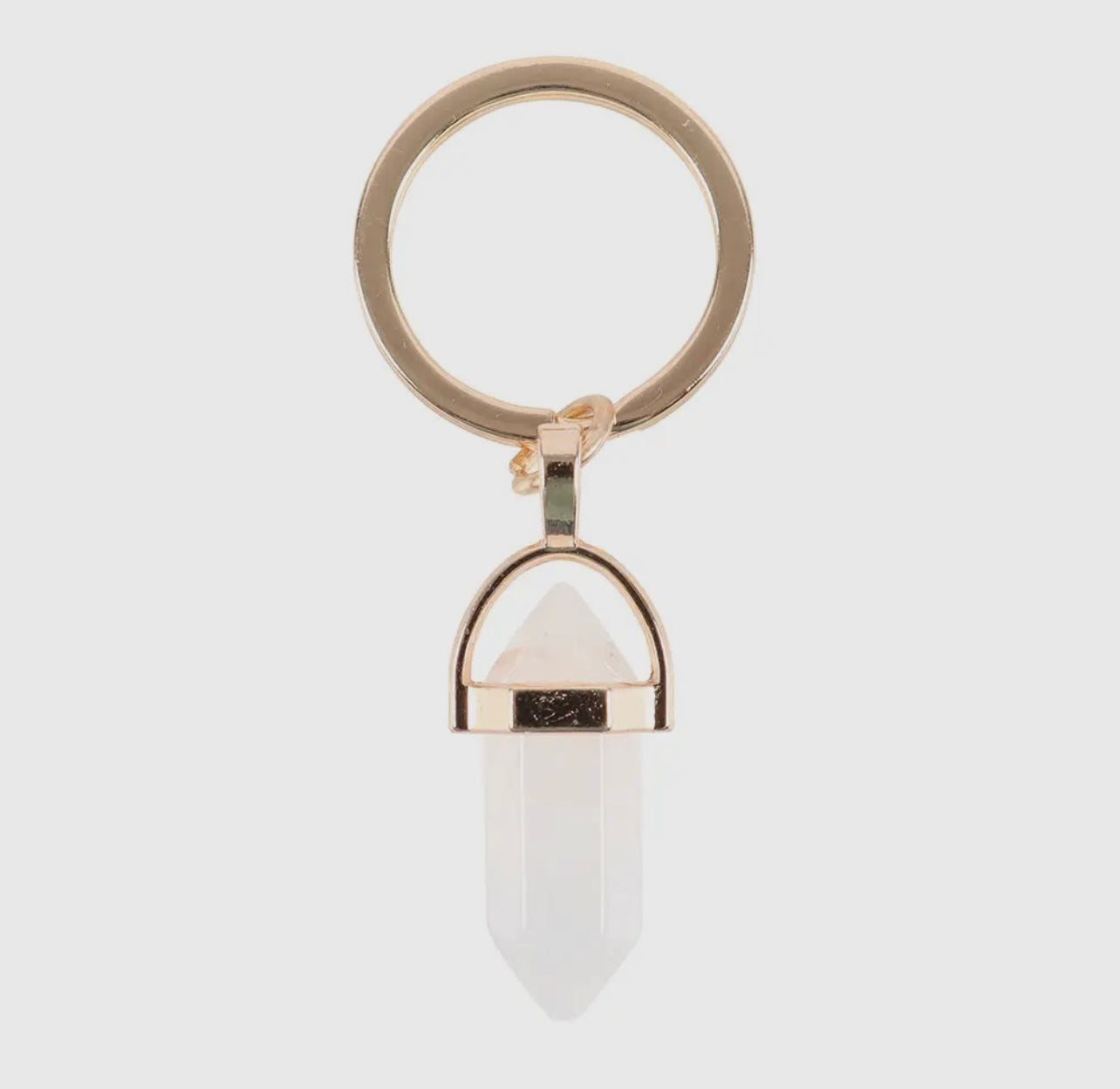 Clear Quartz Crystal Keyring