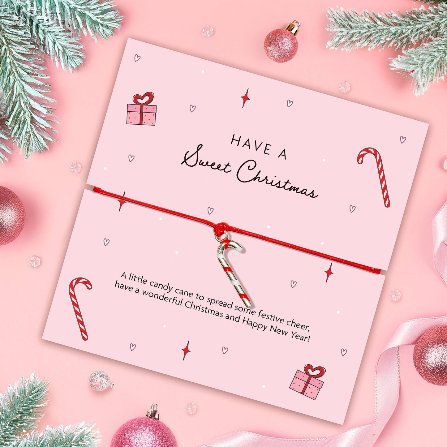 Sweet Christmas Bracelet – Festive Candy Cane Jewellery Gift