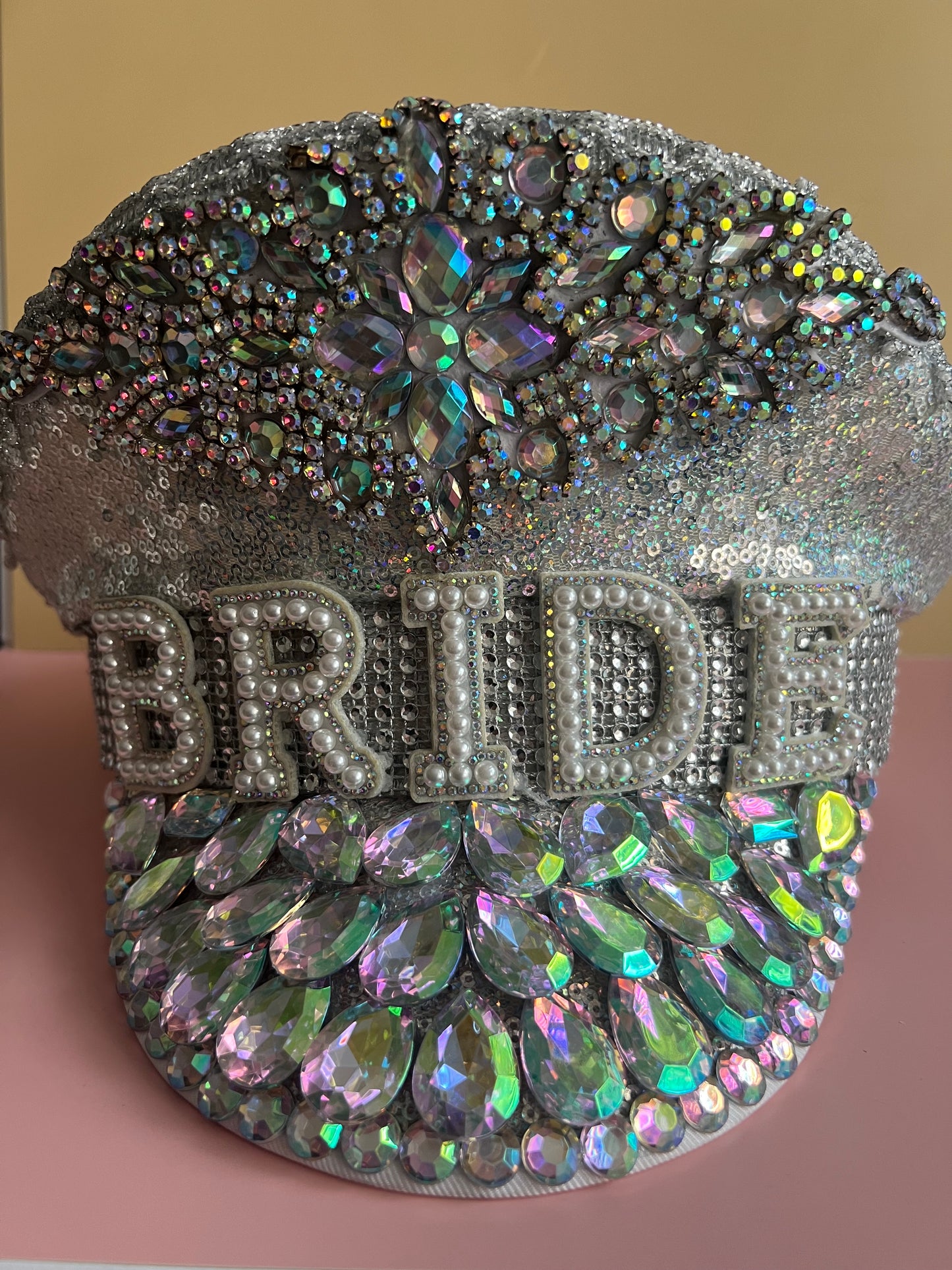 Rhinestone Bride Peaked Hat