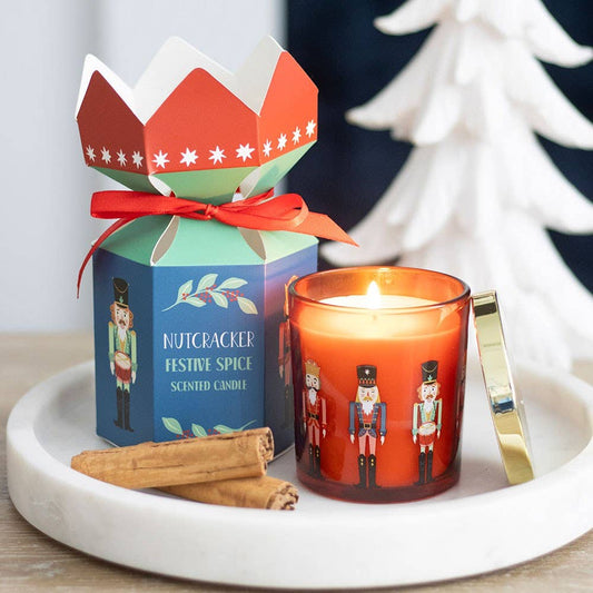 Nutcracker Festive Spice Christmas Cracker Candle