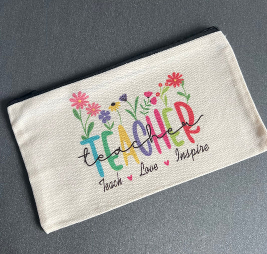 Teacher Canvas Pencil Case