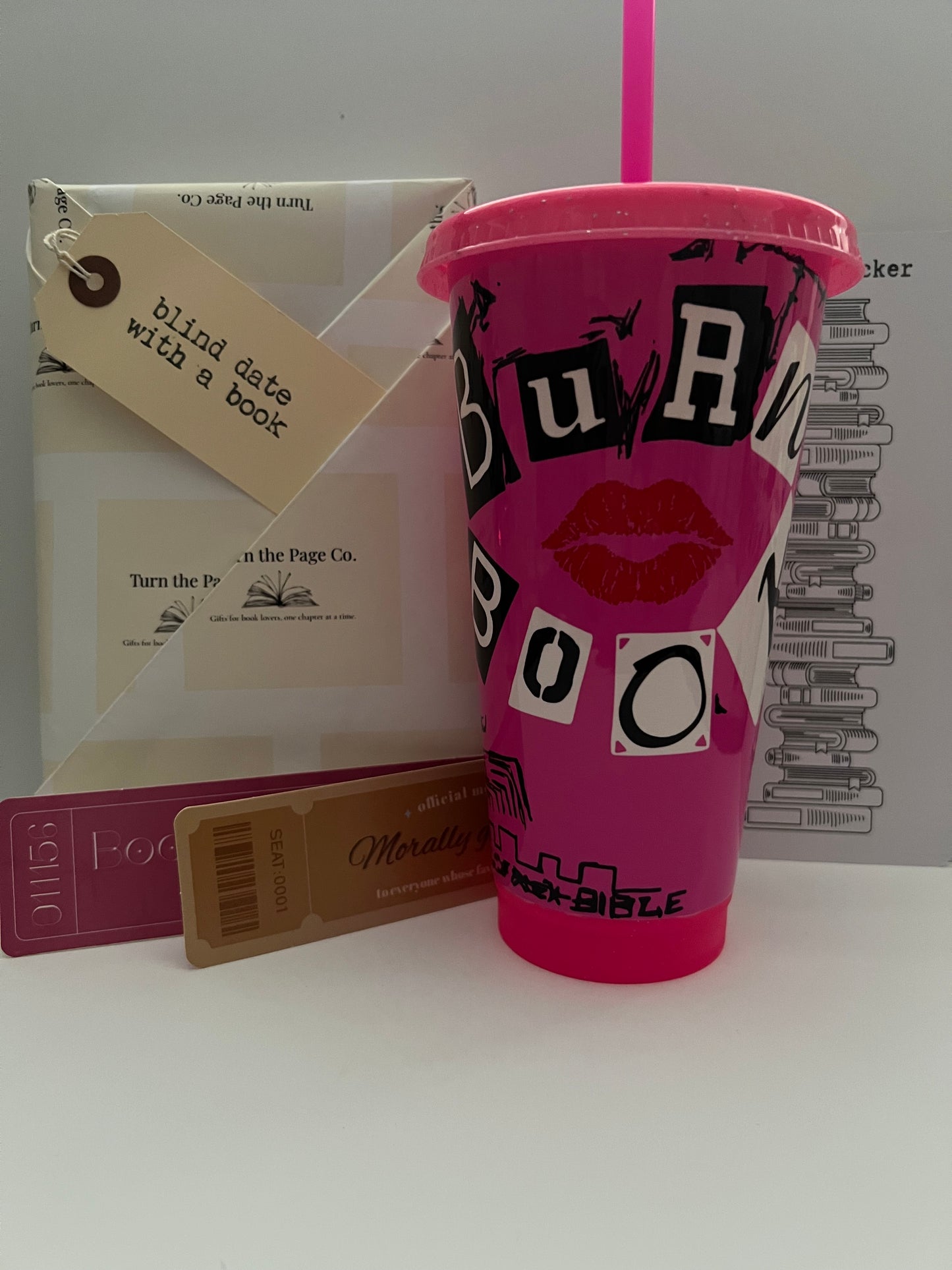 Blind Date With A Book & Burn Book 24oz Cup.