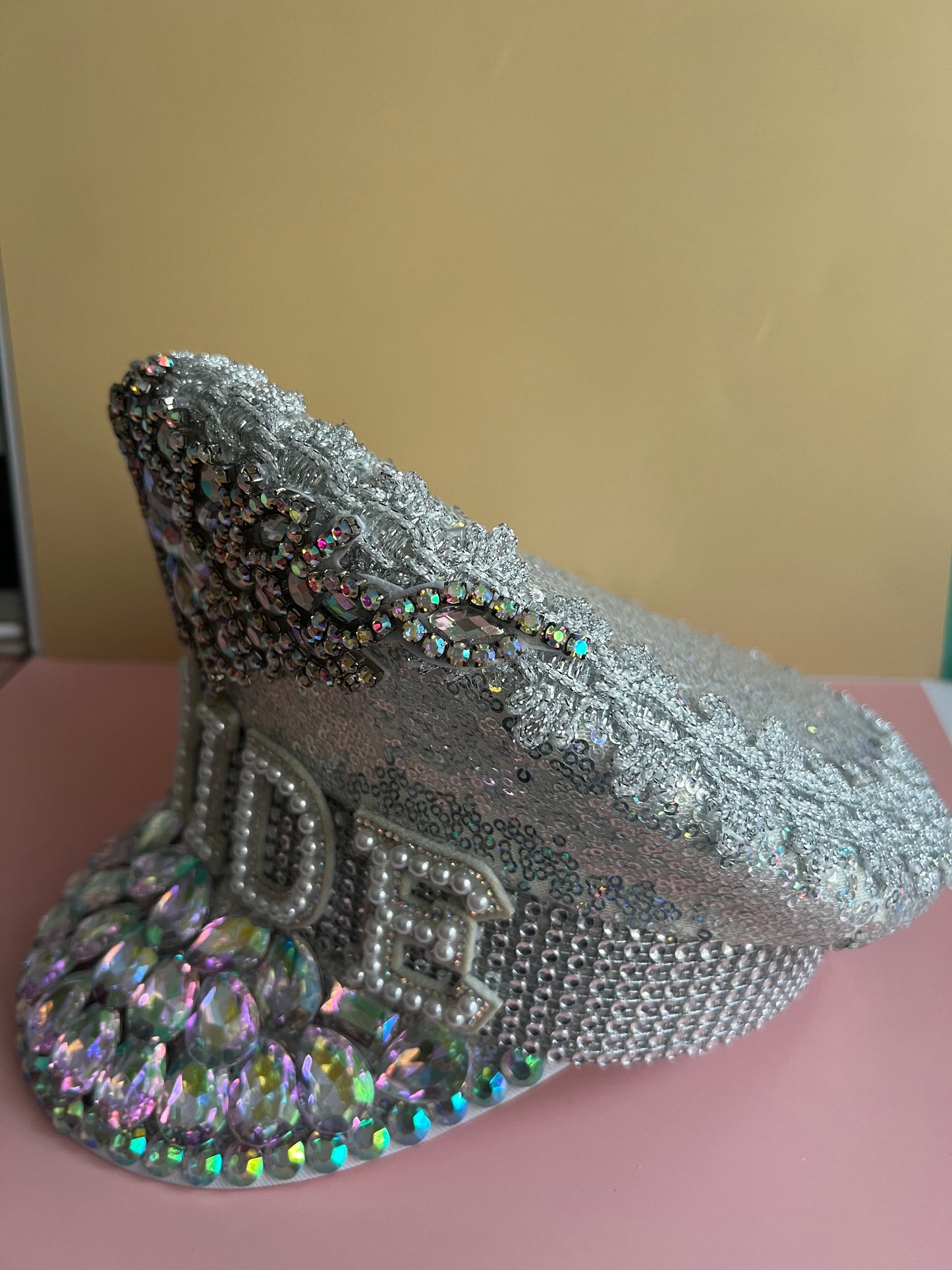 Rhinestone Bride Peaked Hat