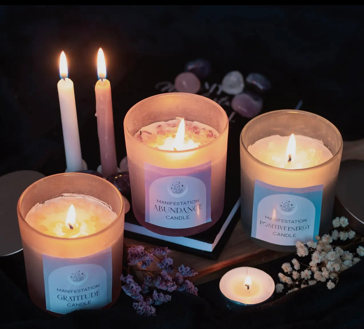 Positive Energy White Sage Crystal
Chip Candle
