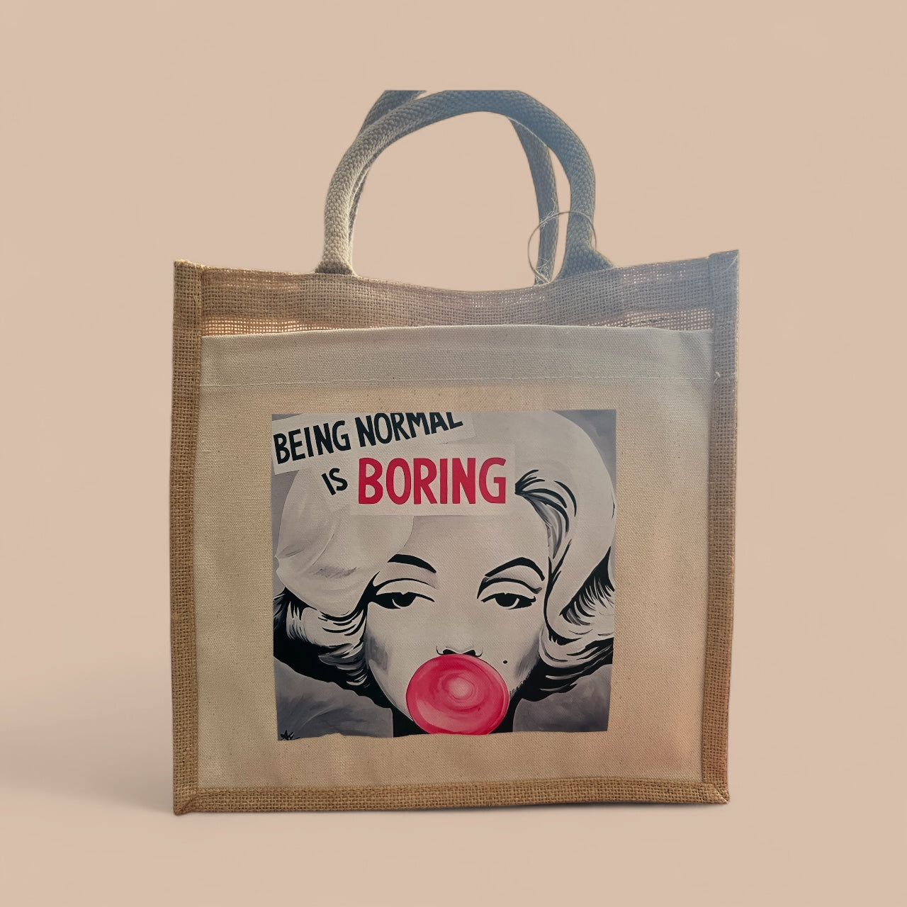 Marilyn Monroe ‘Being Normal is Boring’ Hessian Tote bag