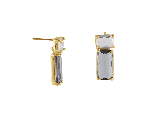 Kim Allure Stone Cut Luxe Earrings: Crystal Blue