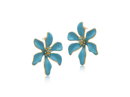 LOUISE FLOWER  EARRINGS: BLUE