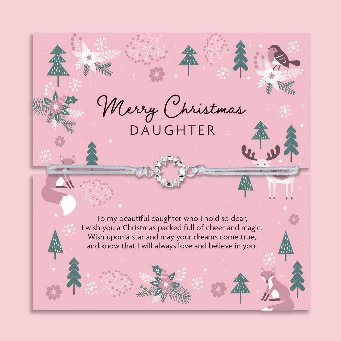 Daughter Merry Christmas Bracelet - Stocking Filler