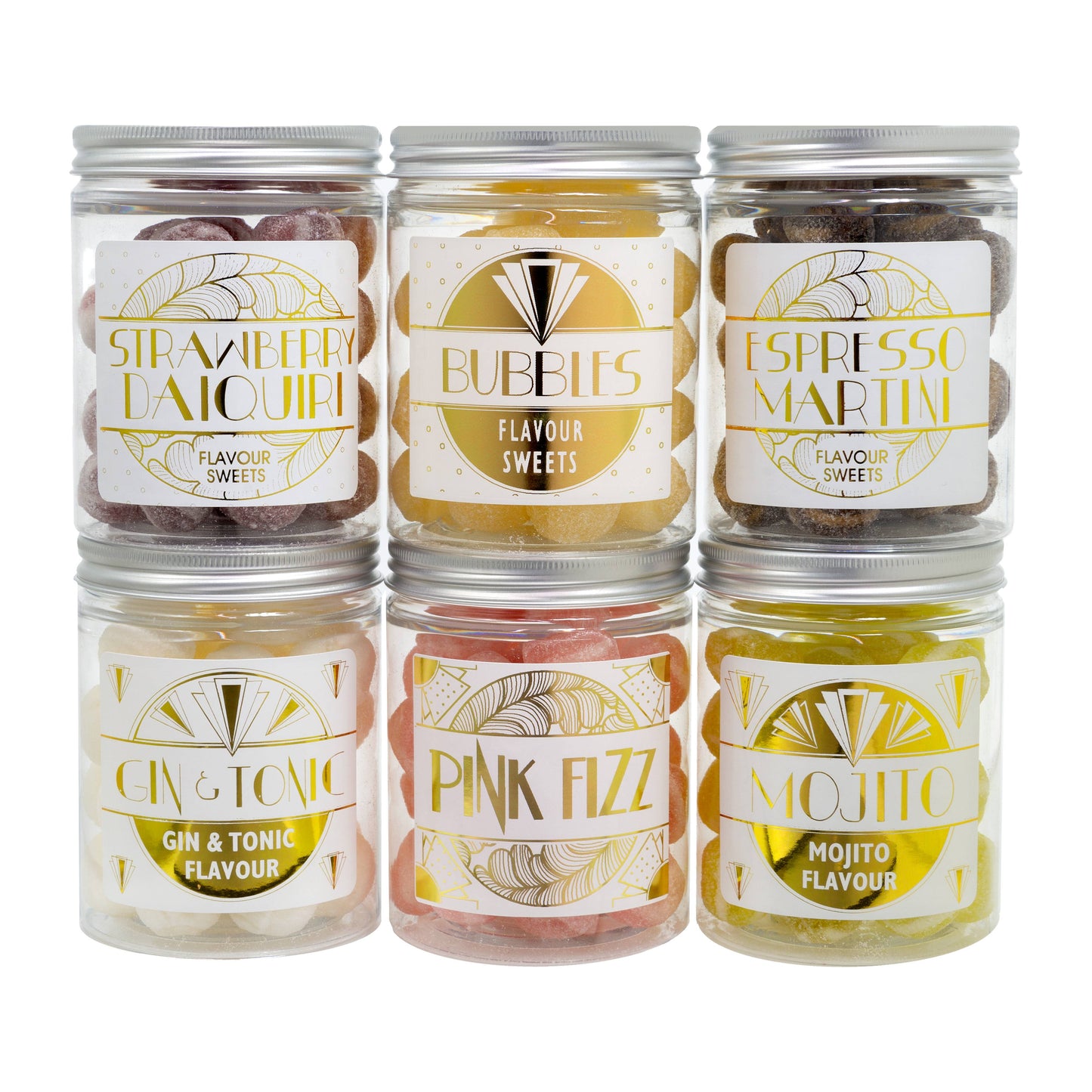 Pink Fizz Hard Boiled Sweets in Jam Jar: Jam Jar / White Label