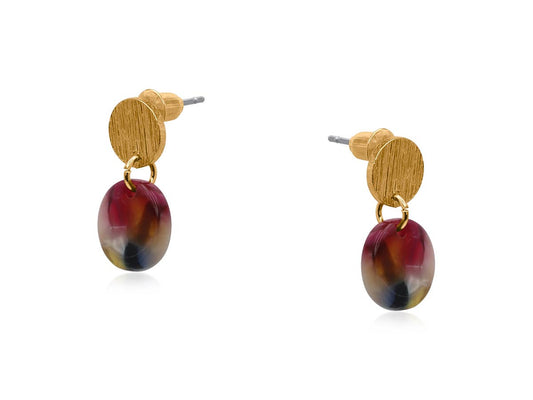 Lima Petite Resin Earrings: PINK/BLUE