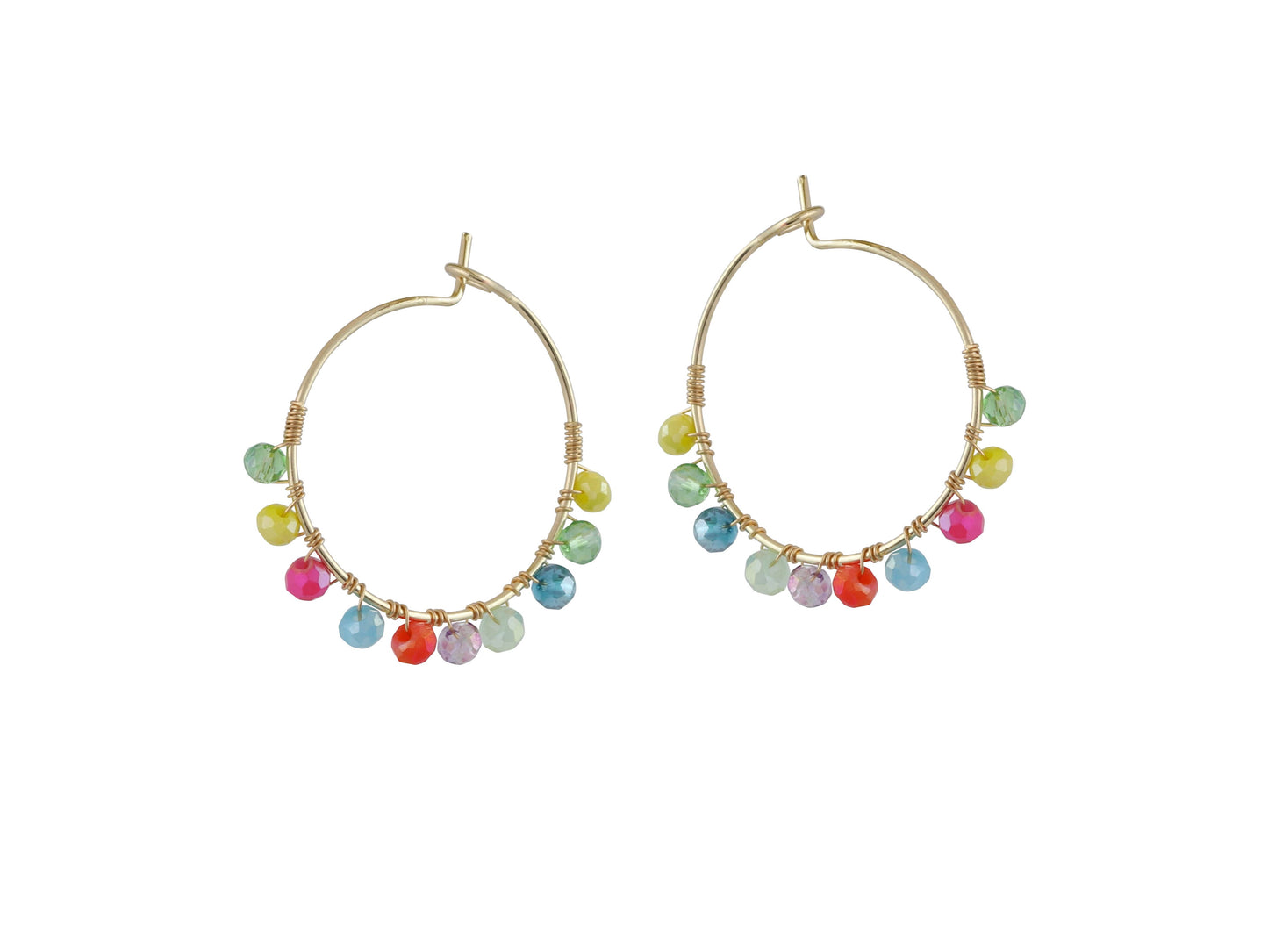 CRESSIDA BEADED HOOP EARRINGS: NEON