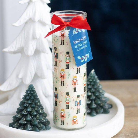 Nutcracker Print Festive Spice Christmas Tube Candle