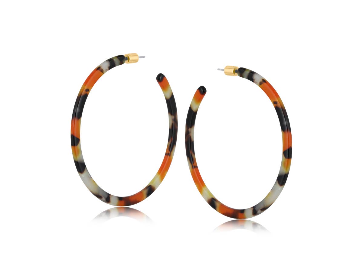Marina Over Sized Resin Earrings: BROWN GREY