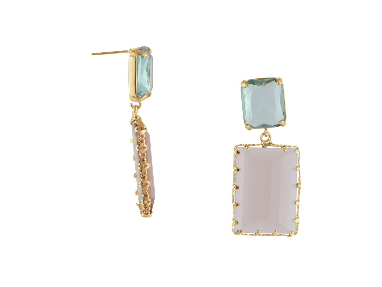 Cosette Allure Stone Cut Luxe Earrings: Crystal Blue