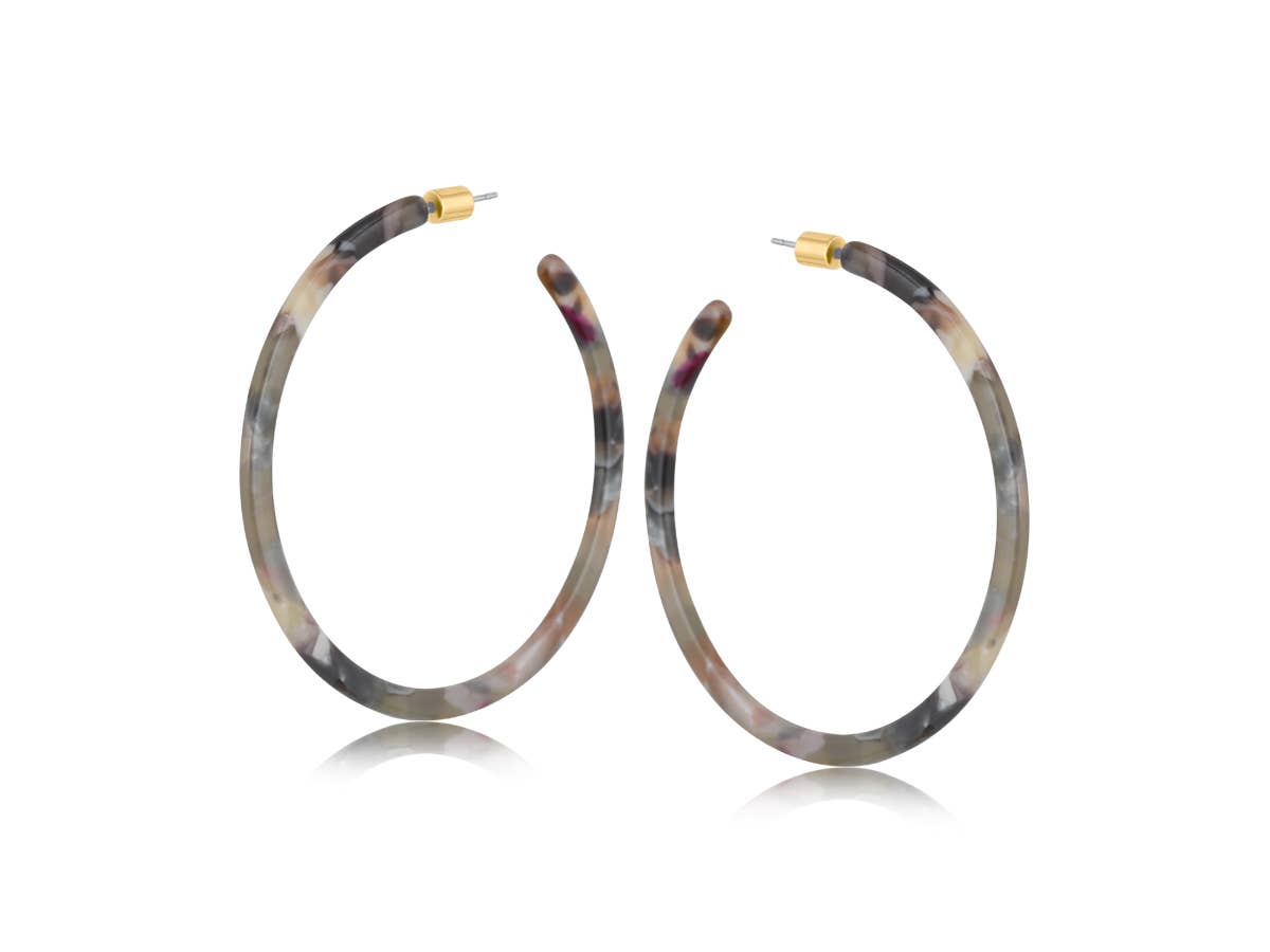 Marina Over Sized Resin Earrings: BROWN GREY