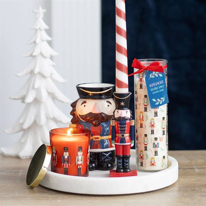 Nutcracker Print Festive Spice Christmas Tube Candle