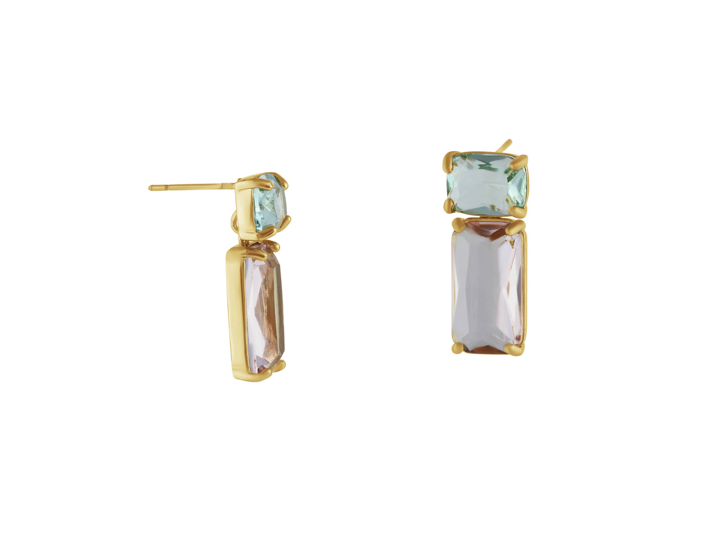 Kim Allure Stone Cut Luxe Earrings: Crystal Blue