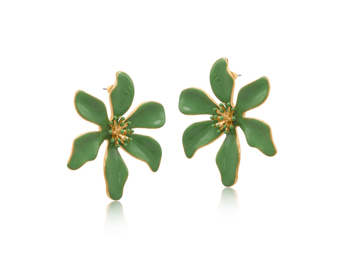 LOUISE FLOWER  EARRINGS: BLUE